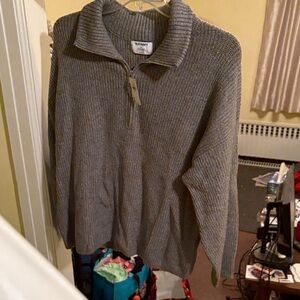 Old Navy Heather Gray Half-Zip Sweater